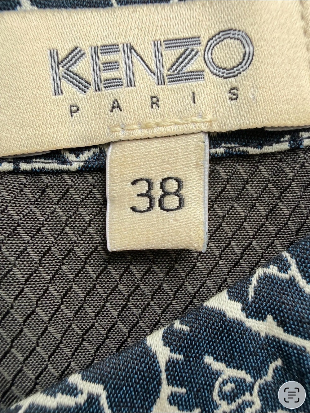 Kenzo Paris Navy & Cream Panelled Sheath Dress Size FR 38 US 6 Luxury Cocktail - Picture 4 of 13
